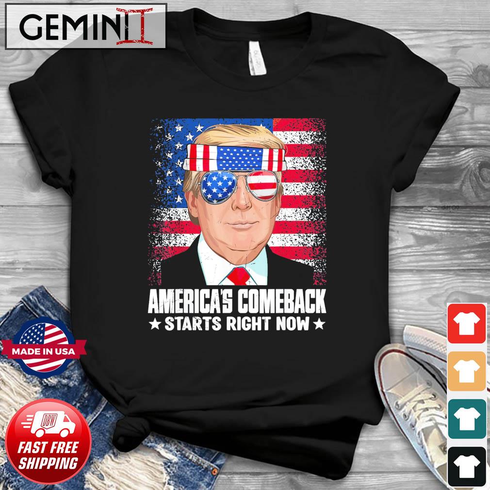 Trump America’s Comeback Starts Right Now American Flag Shirt