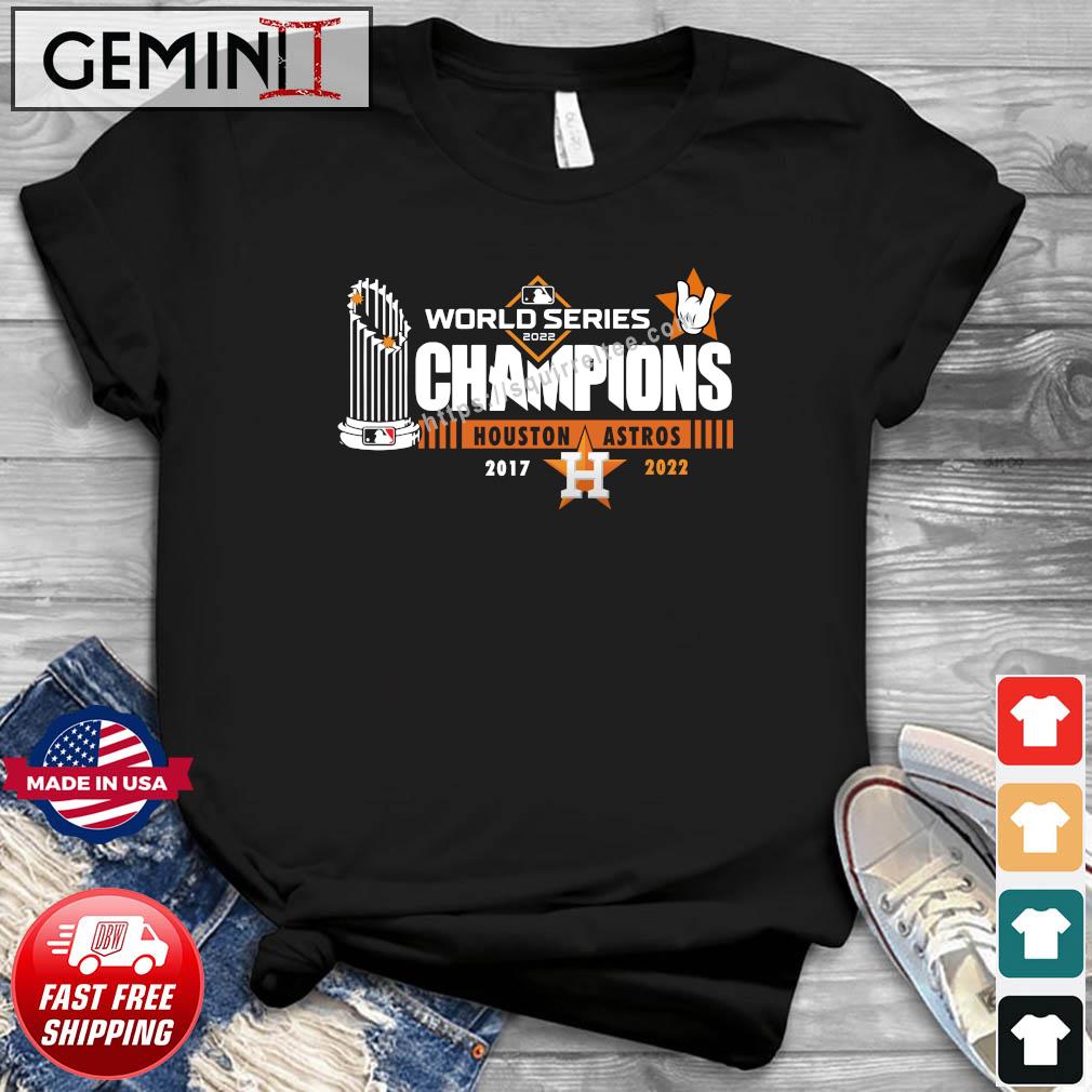 World Series Champions 2022 Houston Astros shirt 2X World Champs 2017, 2022  - Limotees