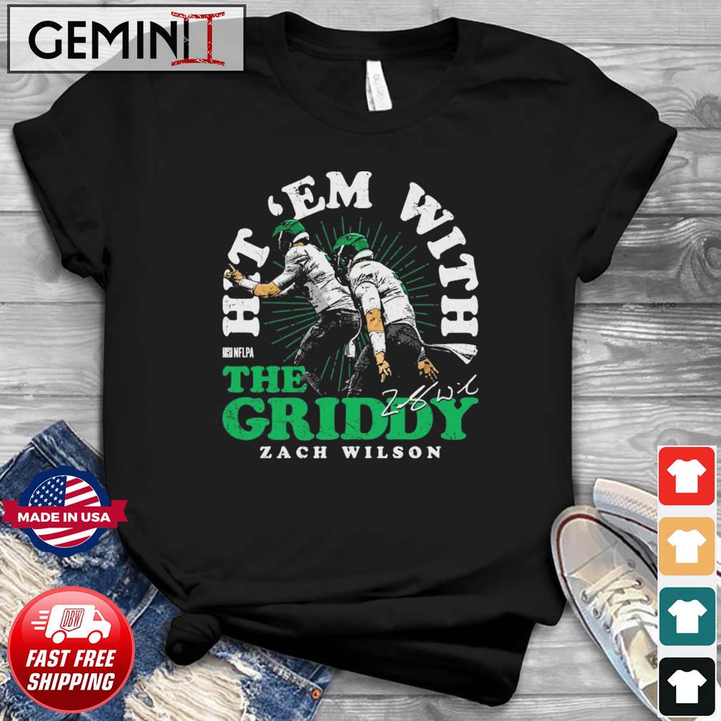 Zach Wilson New York Jets Hit 'Em With The Griddy Signature Shirt