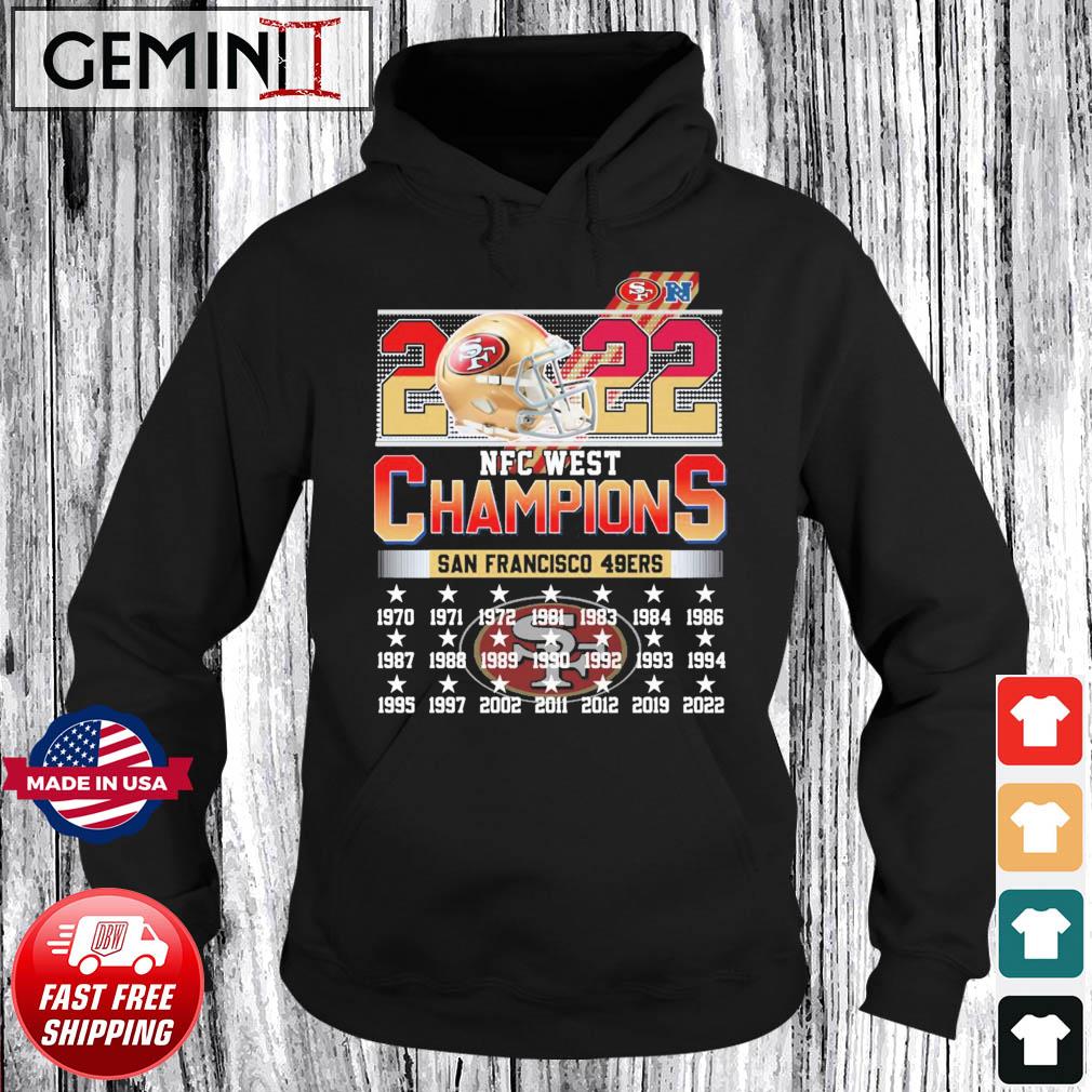 San Francisco 49ers 2022 NFC west Division Champions 1970-2022 shirt,  hoodie, sweater, long sleeve and tank top