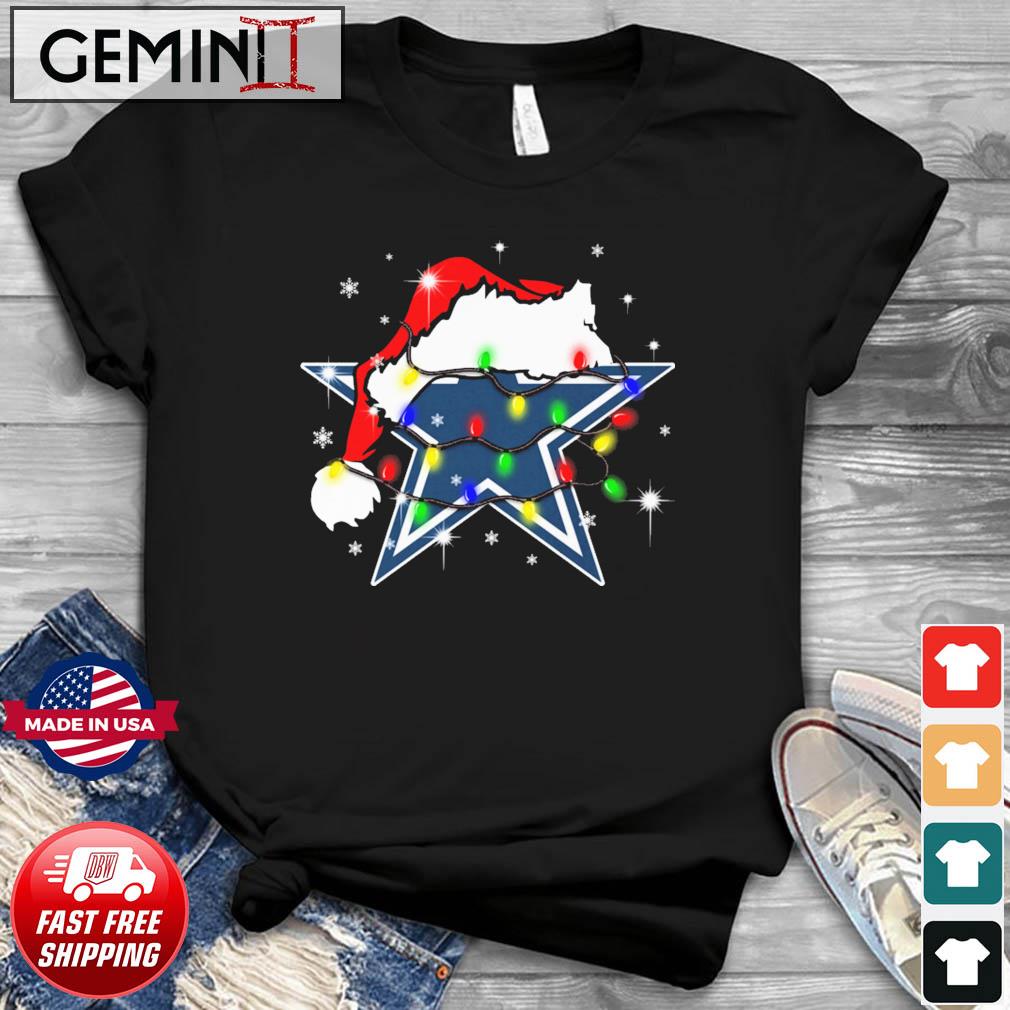 Dallas Cowboys Santa Hat Christmas Light Shirt Christmas Gift -  Freedomdesign