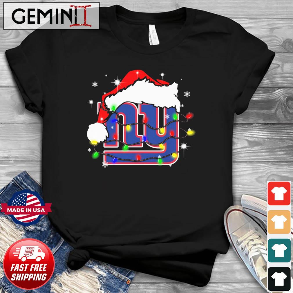 New York Giants Santa Hat Christmas Light Shirt