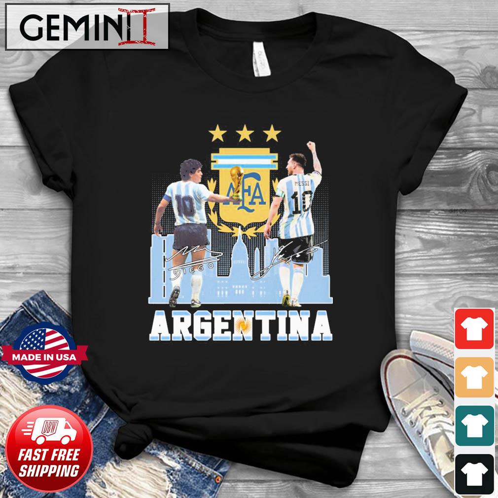 Argentina Diego Maradona And Lionel Messi Signature Shirt