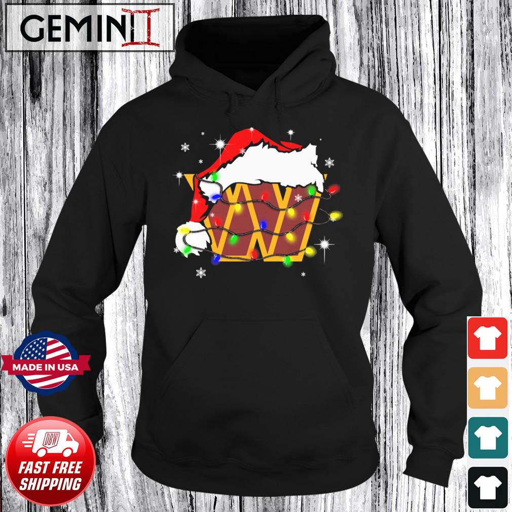 Washington Commanders Santa Hat Christmas Light Shirt, hoodie, sweater,  long sleeve and tank top