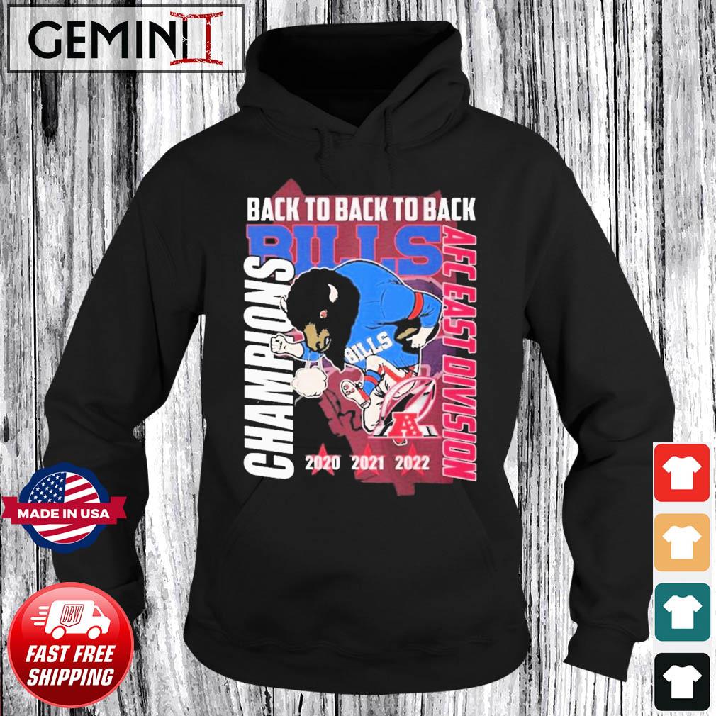 Back to Back to Back Buffalo Bills AFC East Division Champions 2020 2021 2022  shirt, hoodie, sweater, long sleeve and tank top