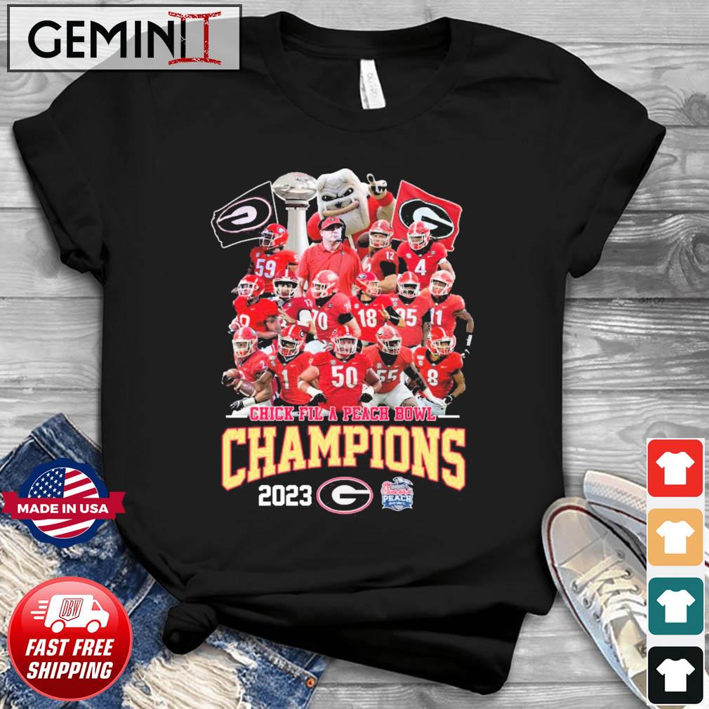 Georgia Bulldogs Team Chick-fil-A Peach Bowl Champions 2023 shirt