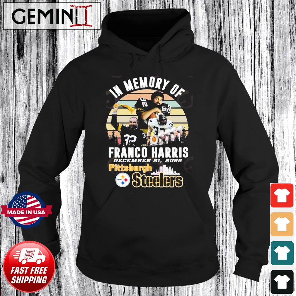 In memory of Franco Harris Pittsburgh Steelers vintage shirt, hoodie,  sweater, long sleeve and tank top