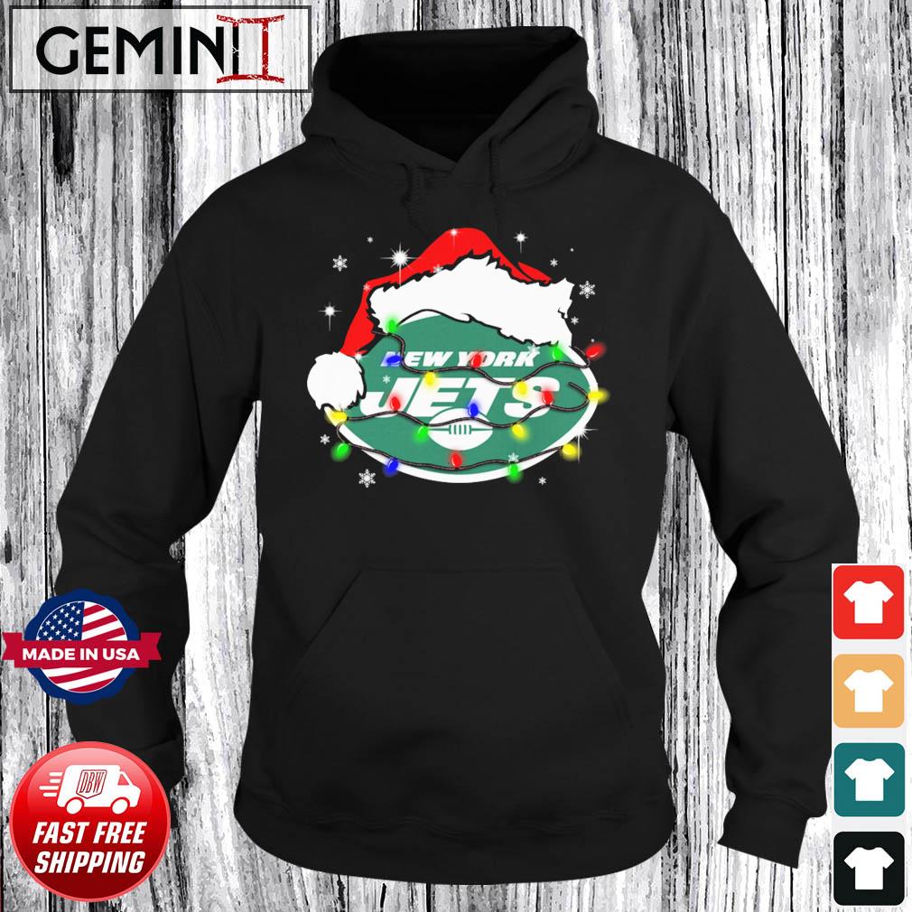 New York Jets Santa Hat Christmas Light Shirt, hoodie, sweater, long sleeve  and tank top