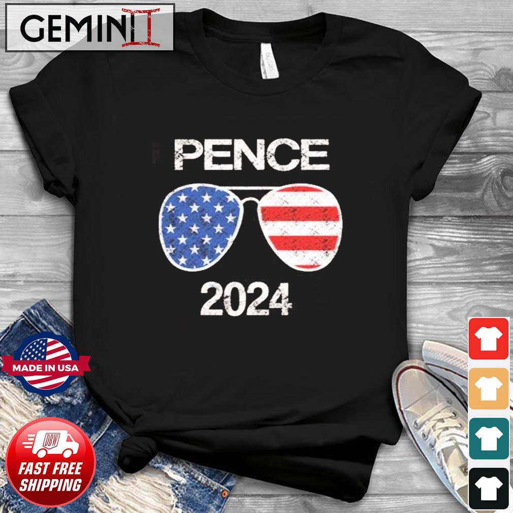 Mike Pence 2024 Vintage President Distressed USA Flag Sunglasses T-Shirt