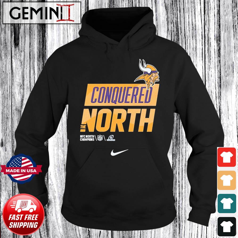 Vikings conquered north the nfc north champions shirt, hoodie, sweater,  long sleeve and tank top