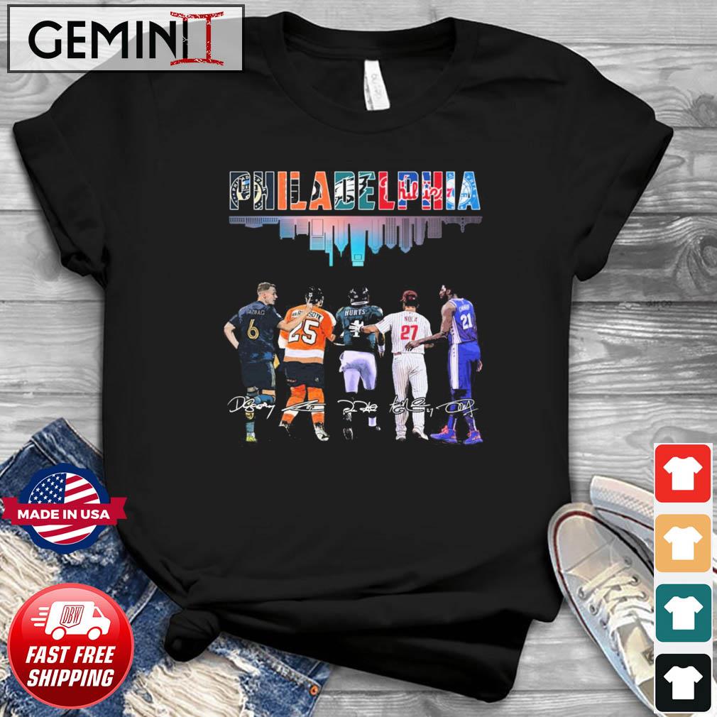 Philadelphia Skyline Sports Team Players Signatures Shirt