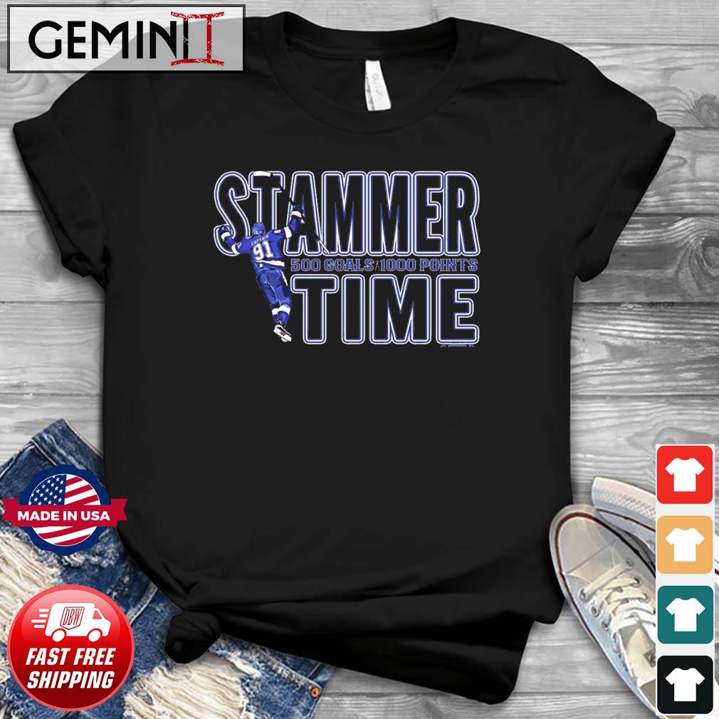 Steven Stamkos Captain Stammer Time 500 Goal And 1000 Points Shirt