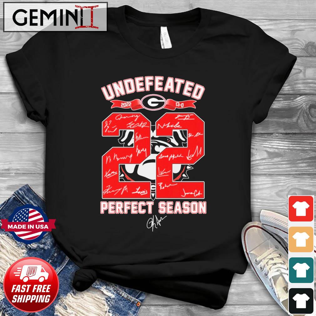 Georgia Bulldogs Undefeated 2022 Perfect Season Signatures Shirt