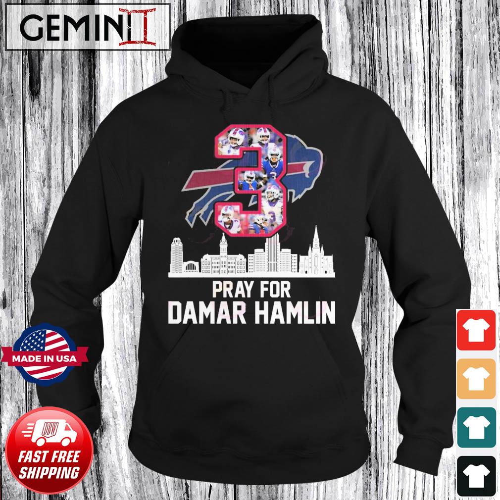 #3 Pray For Damar Hamlin Buffalo Skyline Shirt Hoodie