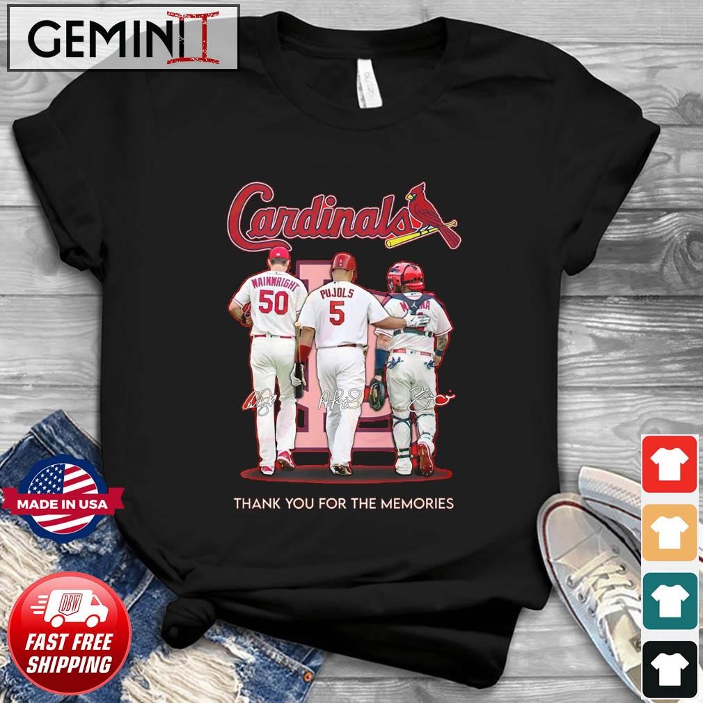 St. Louis Cardinals Wainwright And Pujols And Molina Thank You For The Memories Signatures Shirt