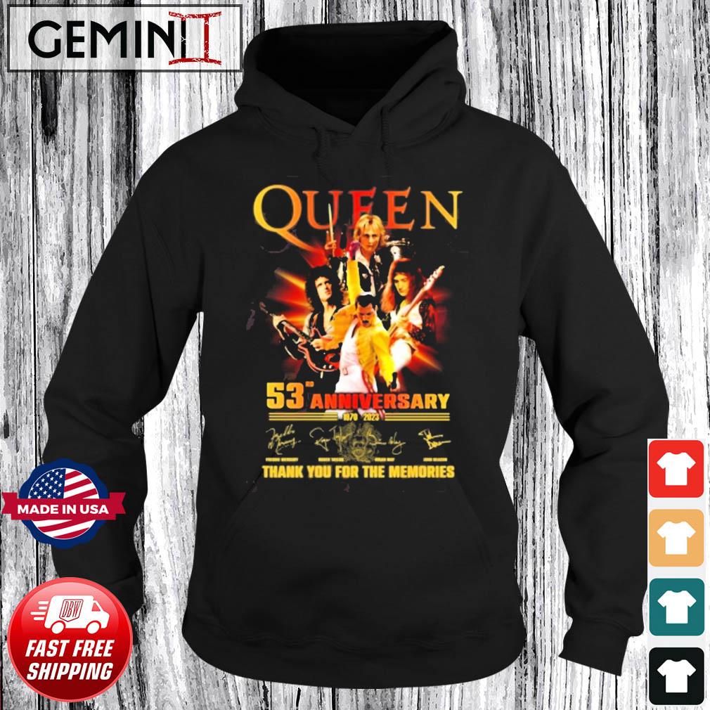 Queen 53rd Anniversary 1970 – 2023 Thank You For The Memories T-Shirt Hoodie