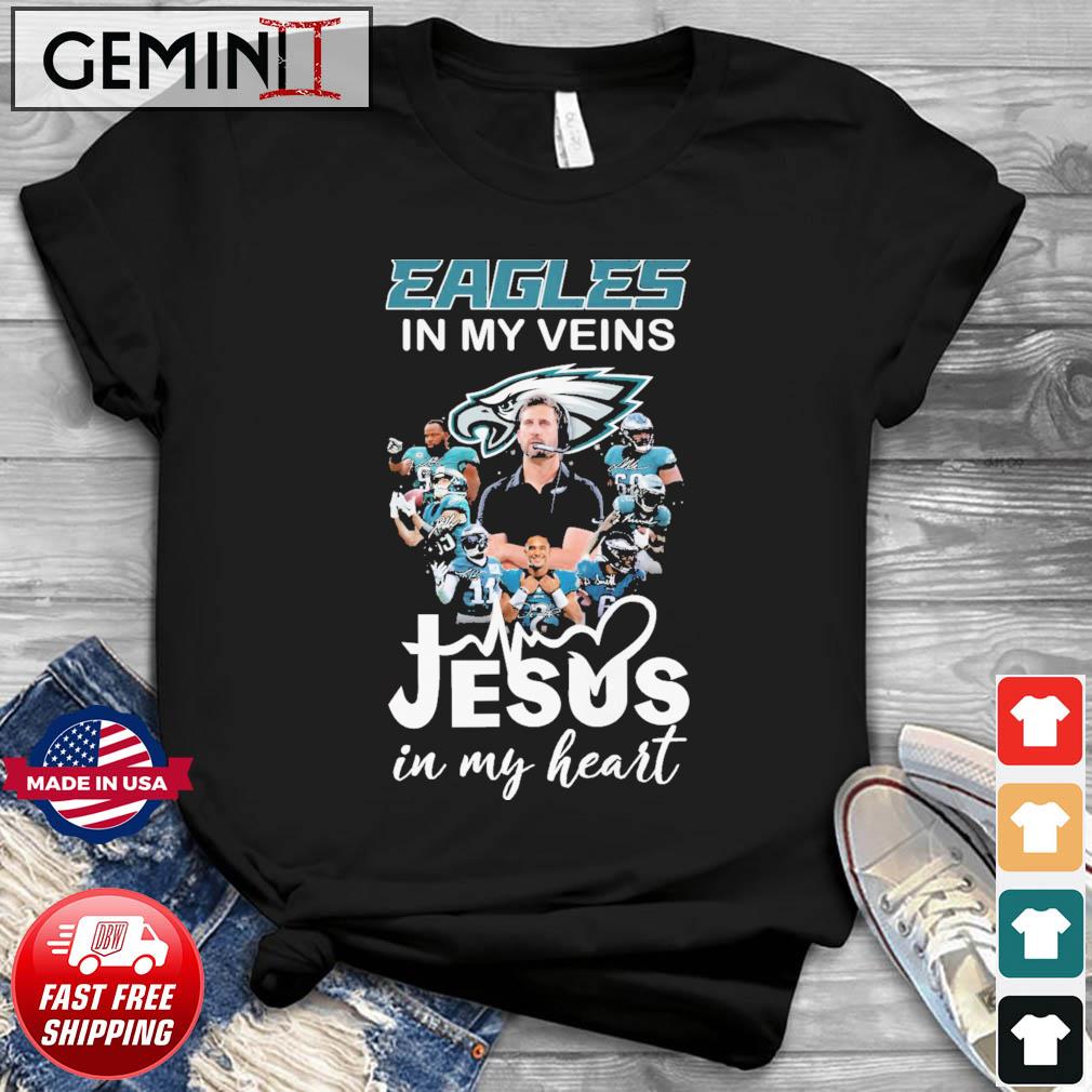 Eagles In My Veins Jesus In My Heart NFC Championship Signatures Shirt