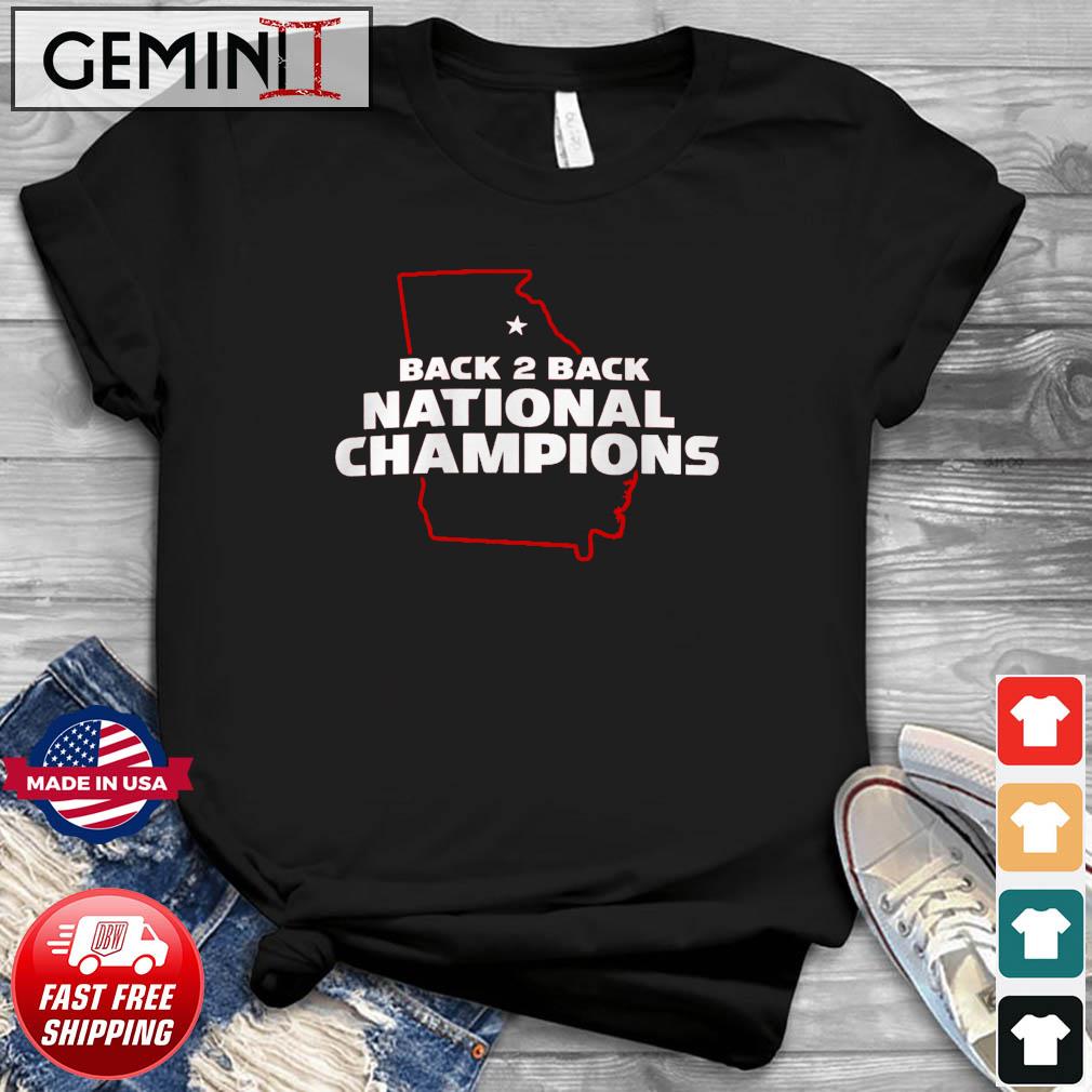 Georgia Bulldogs Back To Back National Champions State Shirt