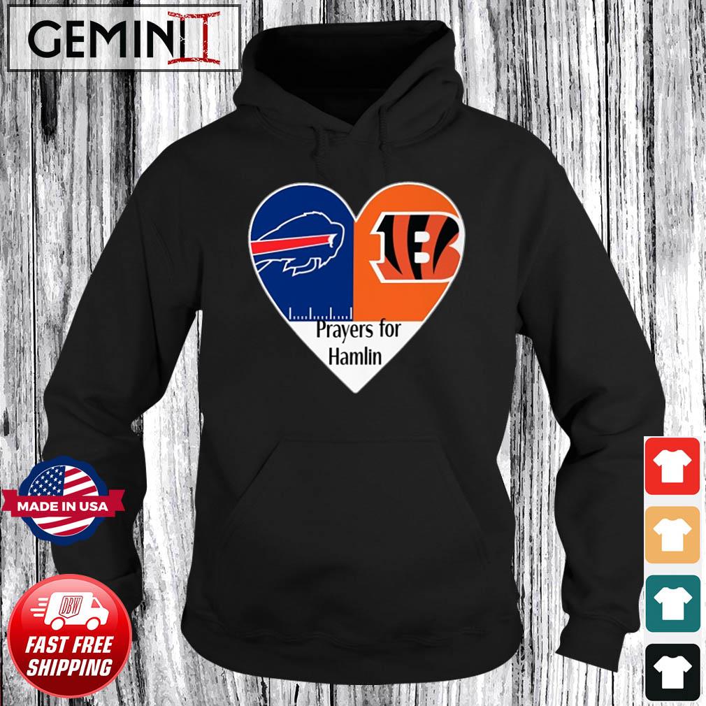 Buffalo bills and cincinnati bengals prayers for hamlin shirt, hoodie,  sweater, long sleeve and tank top