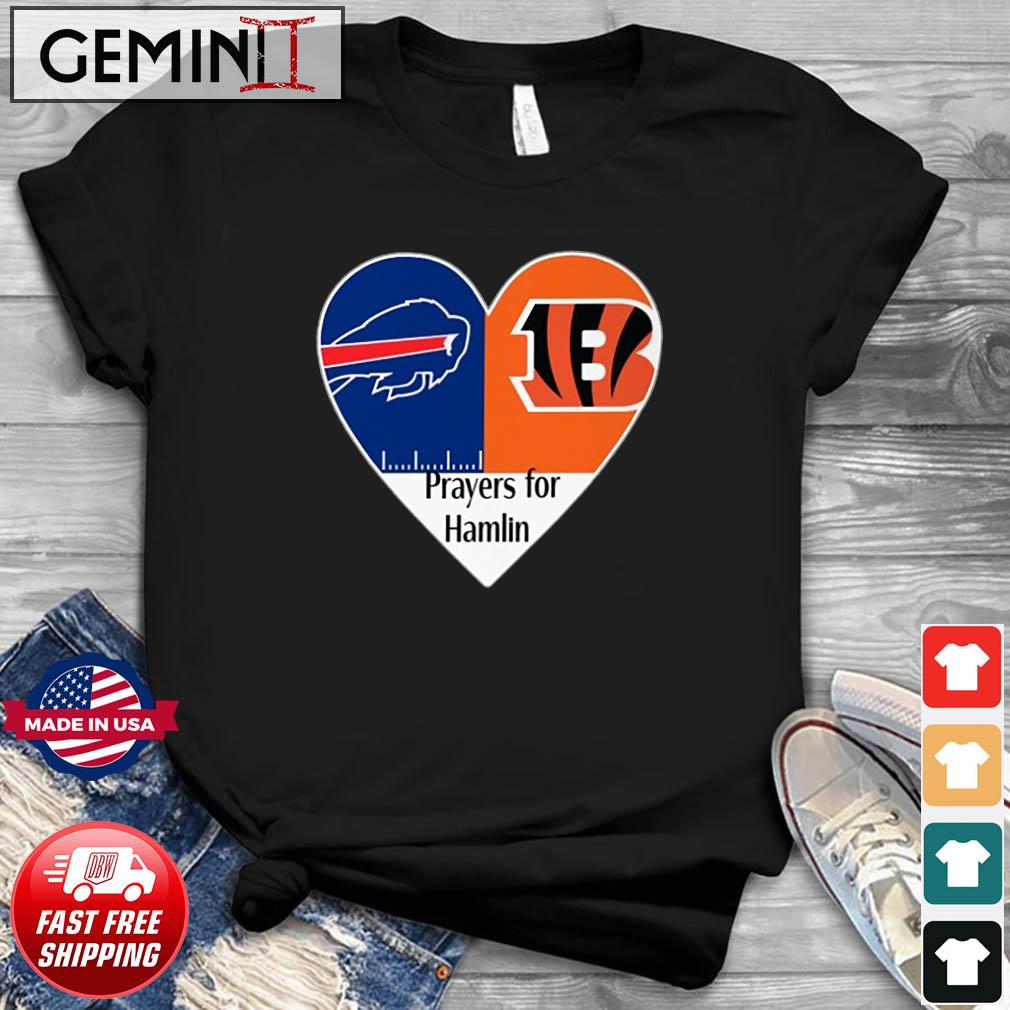 Buffalo bills and cincinnati bengals prayers for hamlin 2023 shirt, hoodie,  sweater, long sleeve and tank top