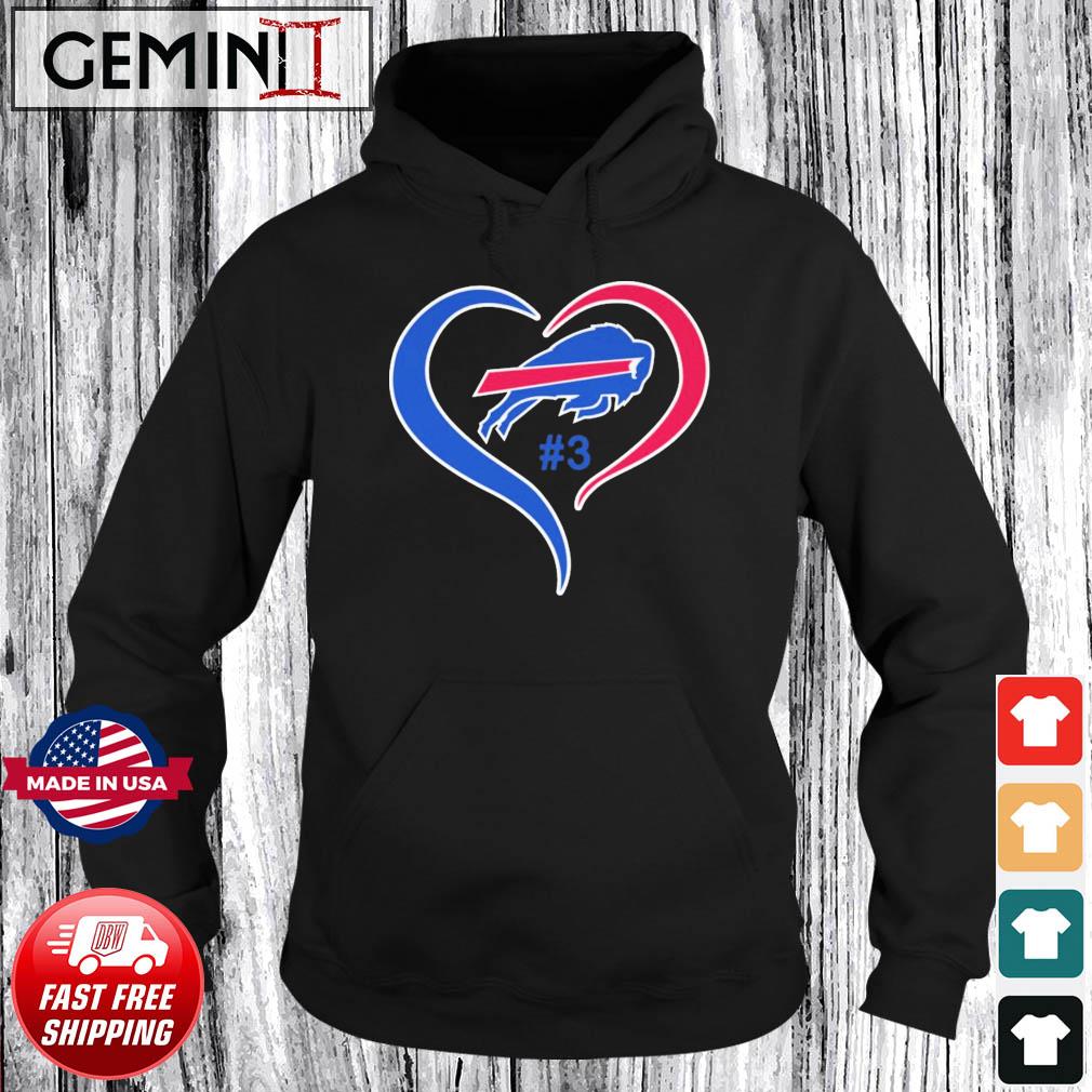 Heart Love Damar Hamlin #3 Buffalo Bills Logo Shirt Hoodie