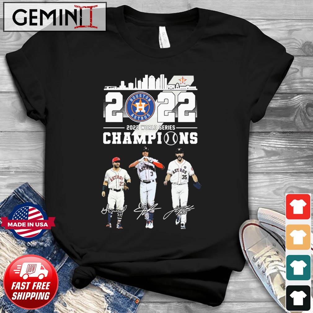 Jose Altuve and Jeremy Peña Houston Astros 2022 World series champions  signatures shirt, hoodie, sweater, long sleeve and tank top