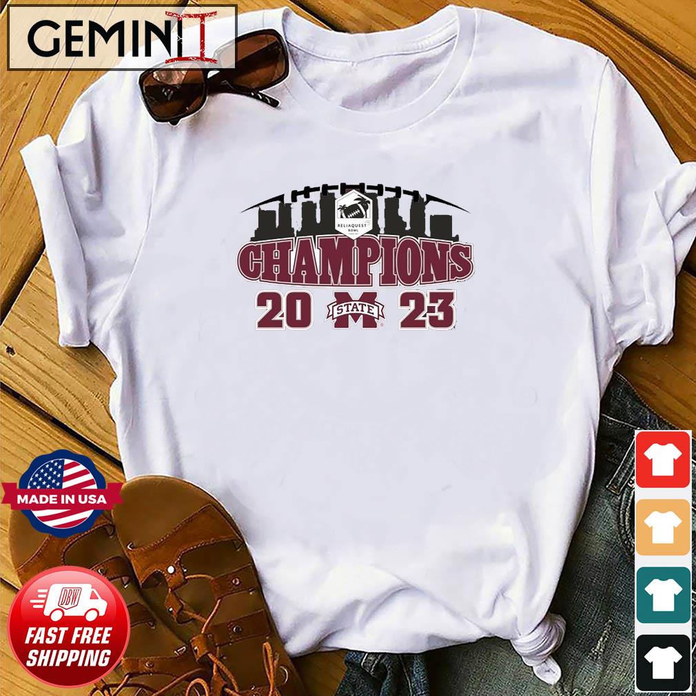 Mississippi State Football Reliaquest Bowl Champions 2023 Skyline Shirt