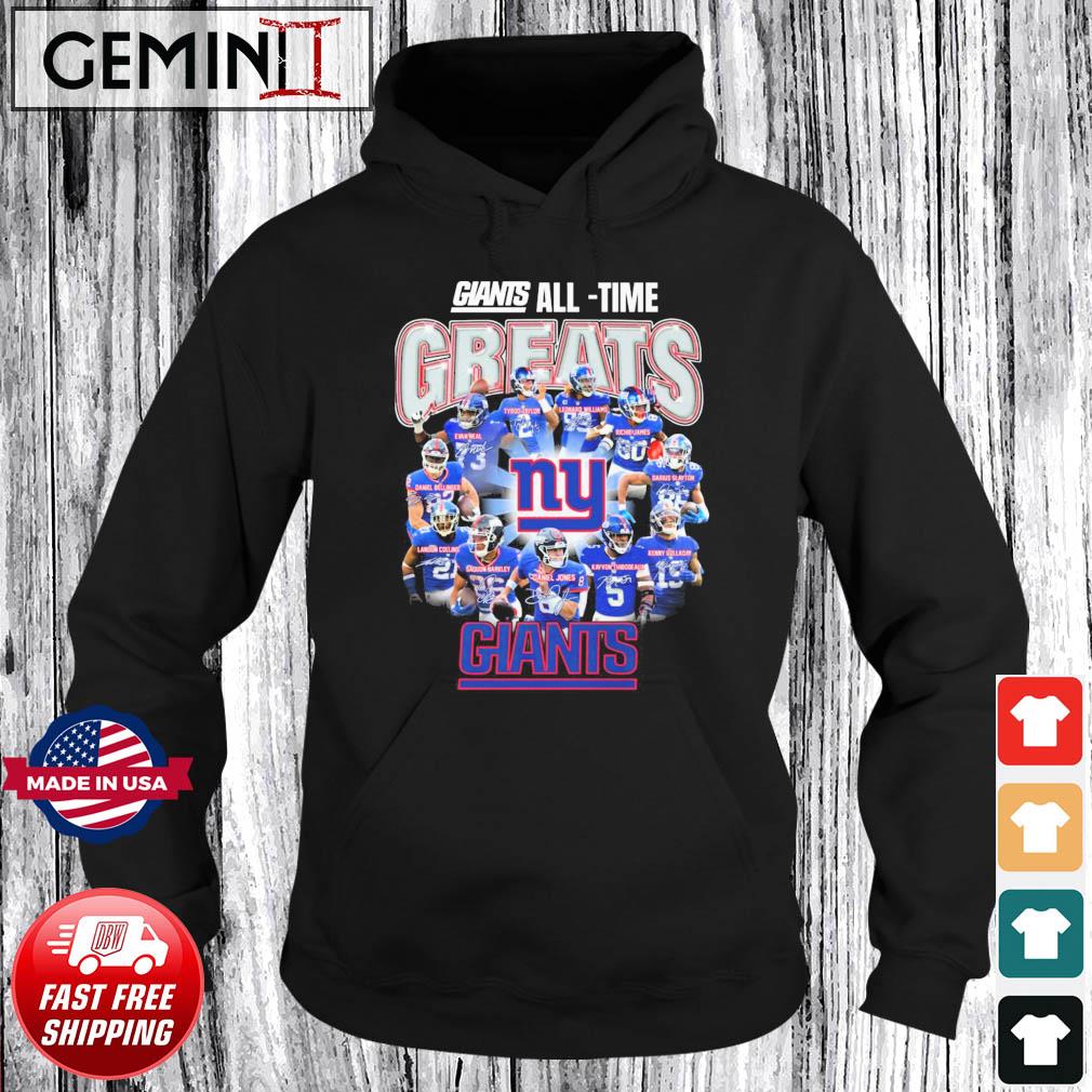 New York Giants All-time Greats Team 2023 Signatures Shirt Hoodie