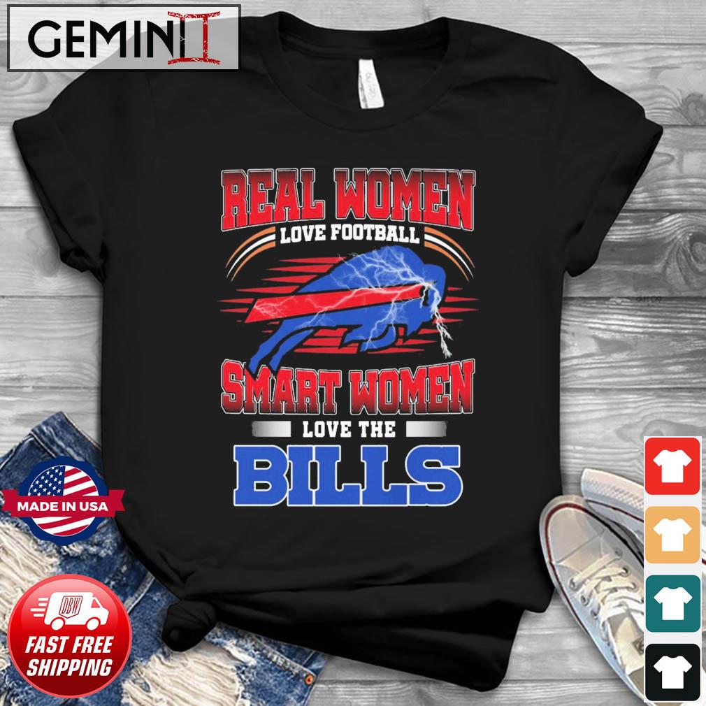 Real Women Love Football Smart Women Love The Bills Logo Signatures Shirt