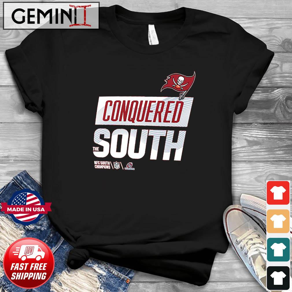 Official conquered the south NFC south champions tampa bay buccaneers T- shirt, hoodie, sweater, long sleeve and tank top