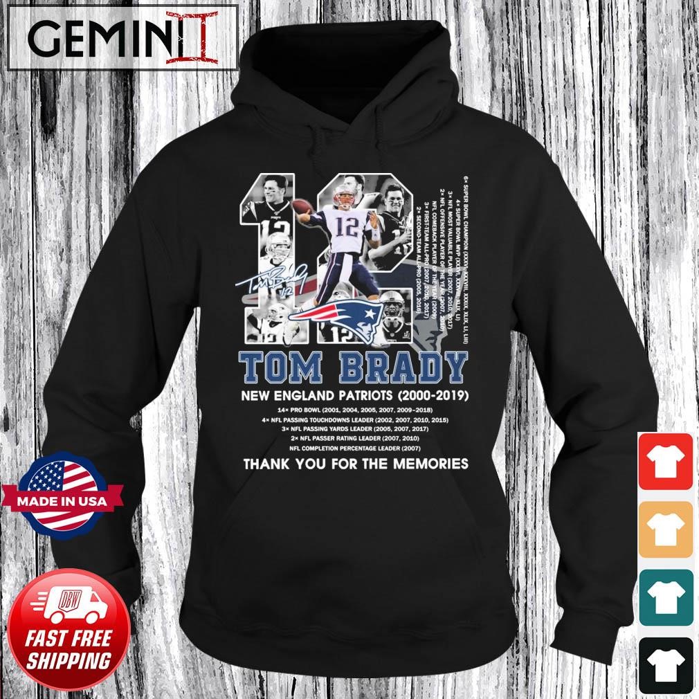 Tom Brady 2000-2022 New England Patriots 2000-2019 thank you for the  memories signature shirt, hoodie, sweater, long sleeve and tank top