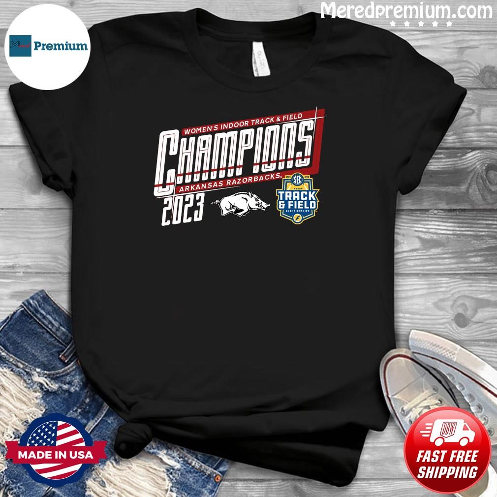 Arkansas Razorbacks 2023 SEC Women's Indoor Track & Field Champions Locker Room T-Shirt