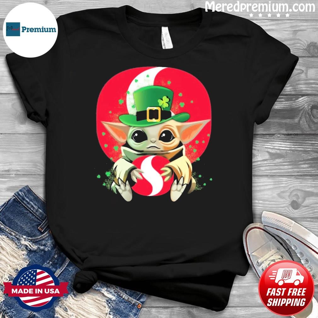 Baby Yoda Hug Safeway Logo St Patrick's Day Shirt