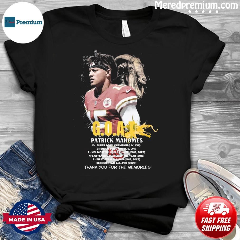 Goat Patrick Mahomes Thank You For The Memories Shirt