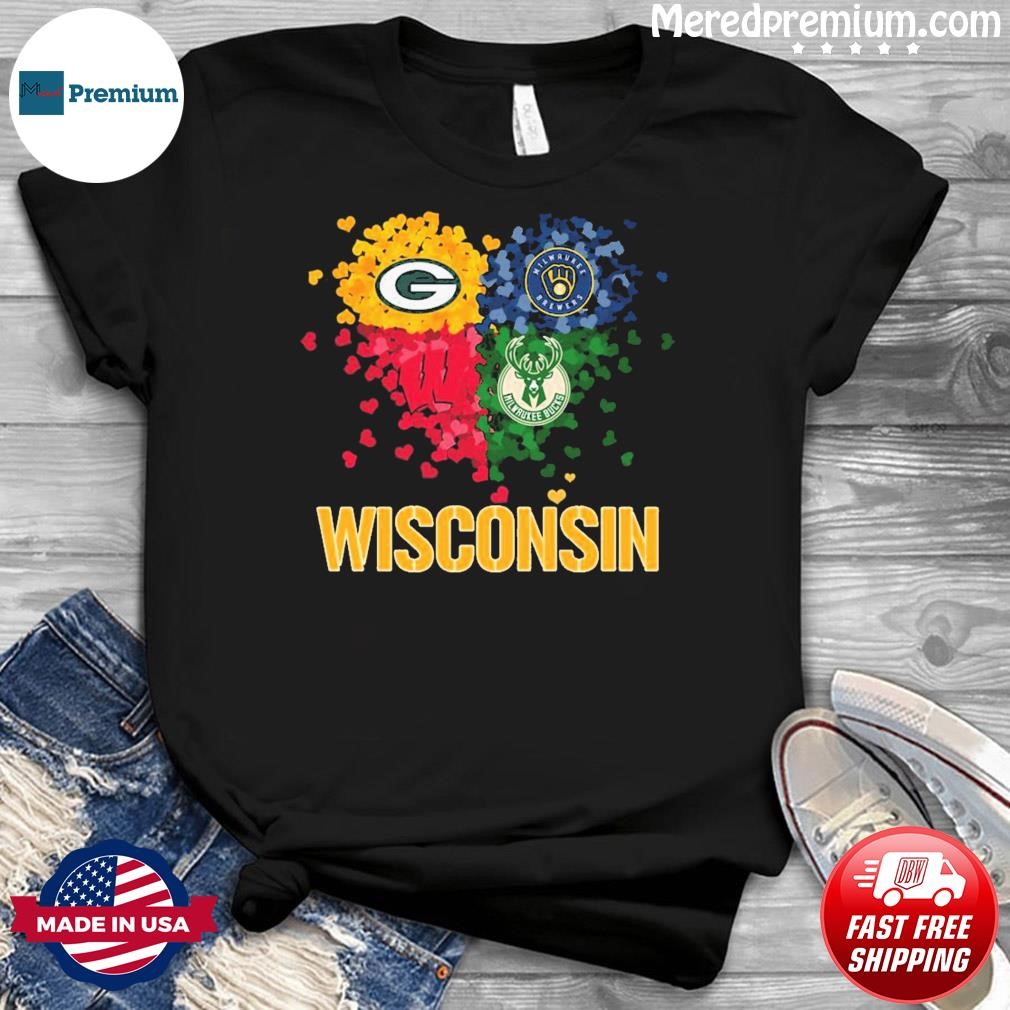Heart Wisconsin Sports Team Logo Shirt