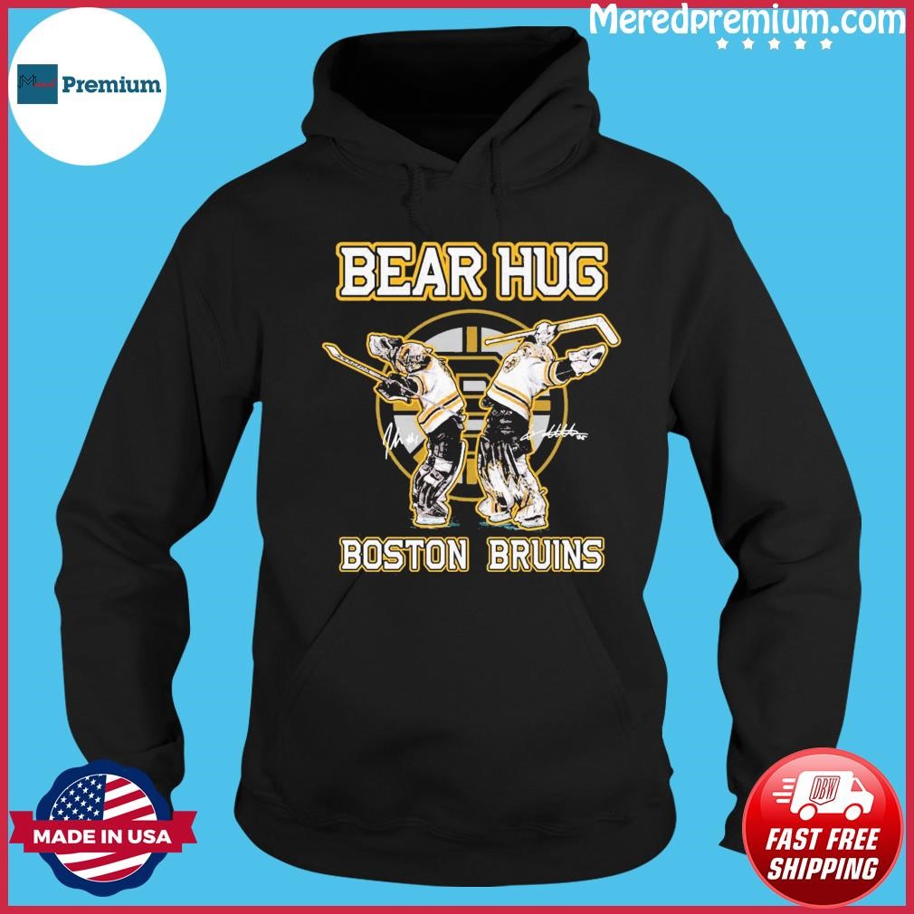 Jeremy Swayman, Linus Ullmark Bear Hug Boston Bruins Signatures Shirt Hoodie.jpg
