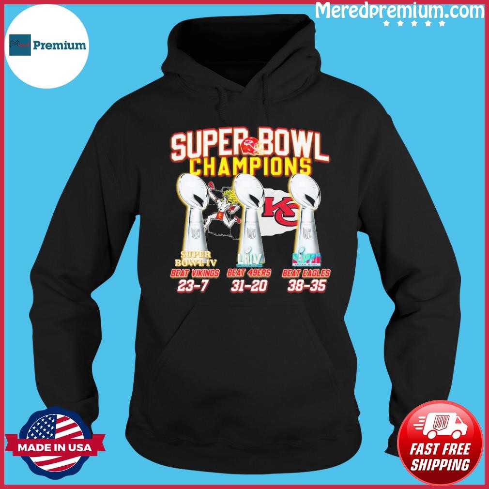 Kansas City Chiefs 3X Super Bowl Champions Beat Vikings, Beat 49ers And Beat Eagles Shirt Hoodie.jpg