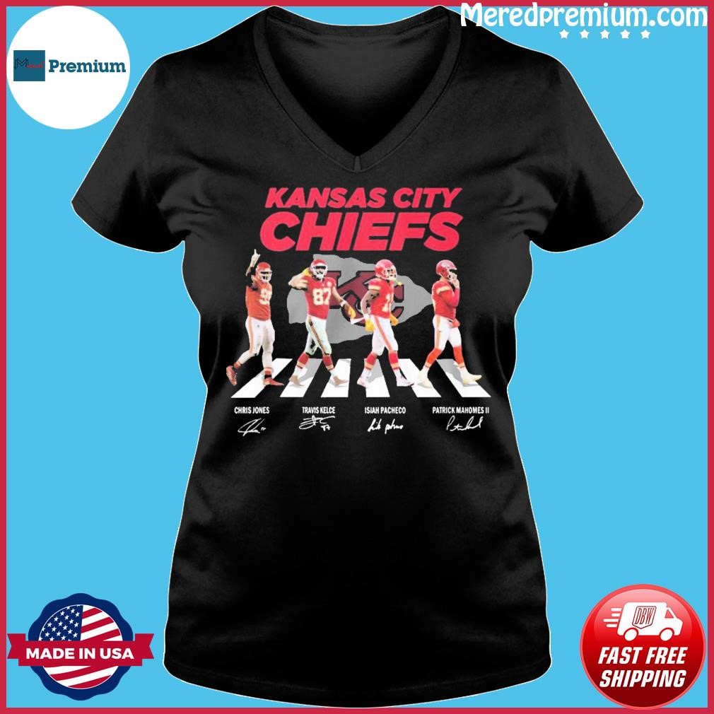 Kansas City CHiefs Chris Jones, Travis Kelce, Isiah Pacheco and Patrick  Mahomes II abbey road signatures shirt