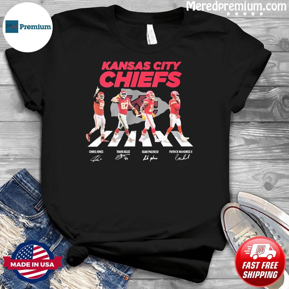 Kansas City Chiefs Chris Jones Isiah Pacheco Travis Kelce And Patrick Mahomes Abbey Road Signatures Shirt