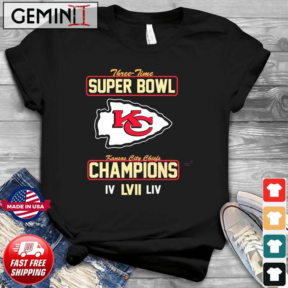 Kansas City Chiefs Super Bowl LVII Champions 3 Time Super Bowl Shirt,  hoodie, sweater, long sleeve and tank top