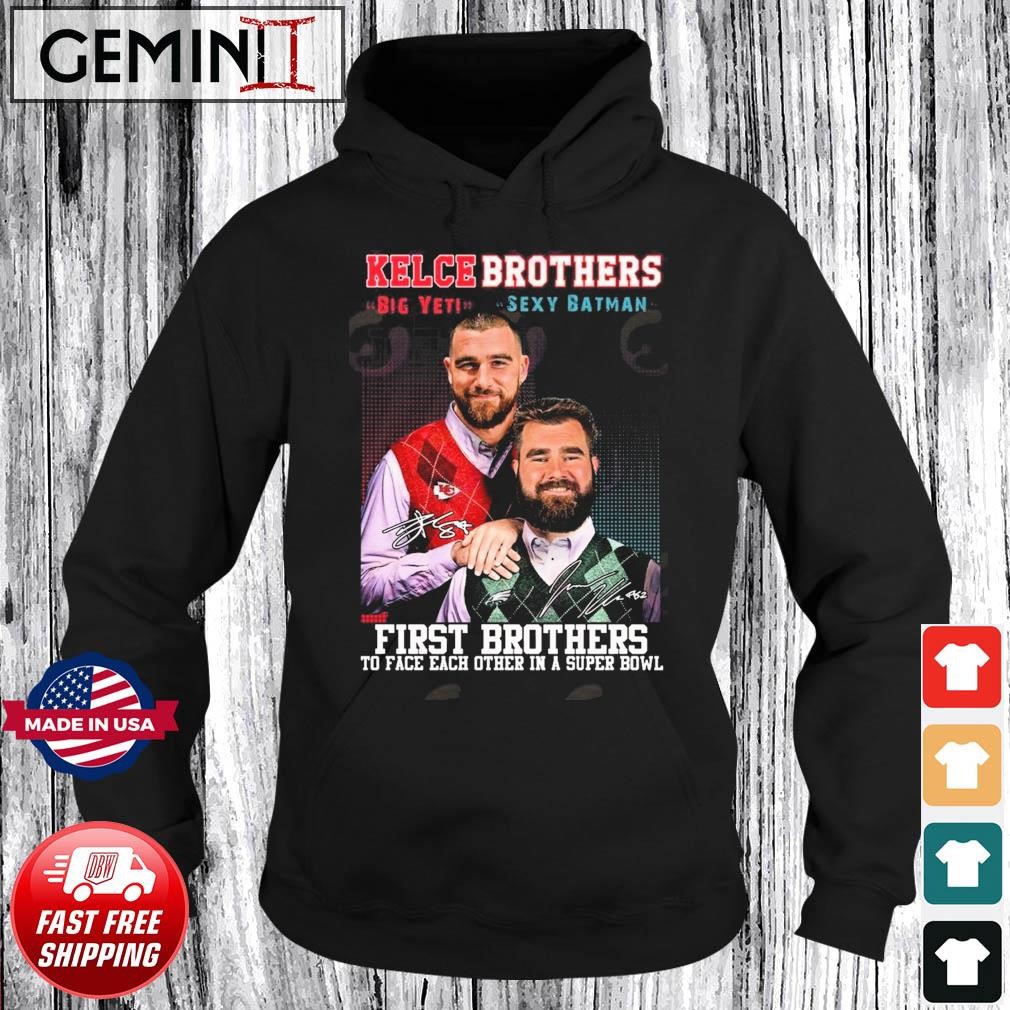 Kelce Brothers The First Brother Players To Face Each Other 2023 Signatures Shirt Hoodie.jpg