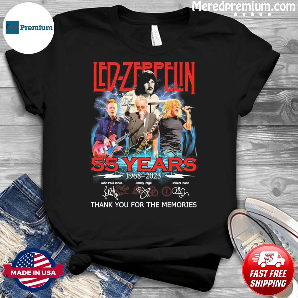 Led-Zeppelin 55 Years Anniversary 1968-2023 Thank You For The Memories Signatures Shirt