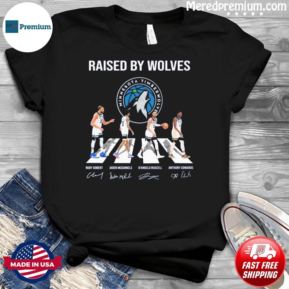 Minnesota Timberwolves Raised by Wolves Abbey road signatures shirt, hoodie,  sweater, long sleeve and tank top