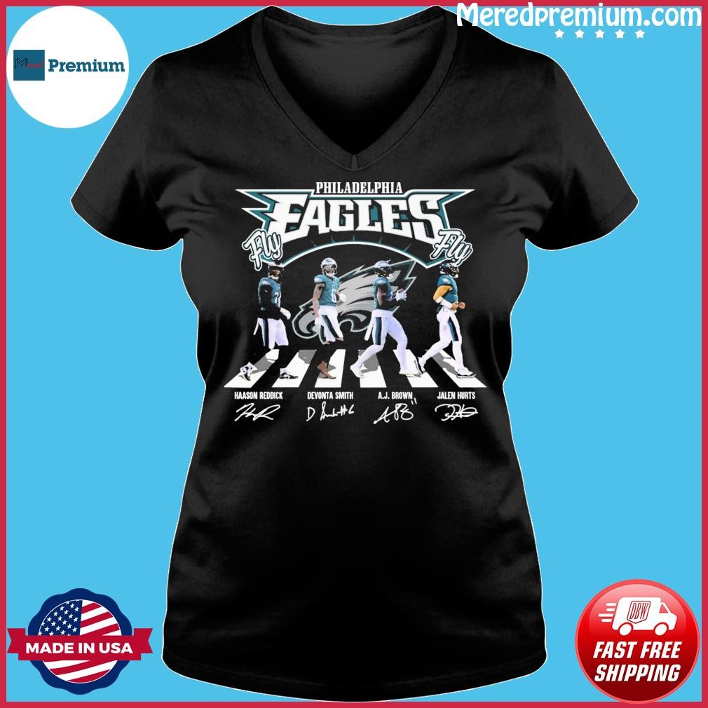 Fly Eagles Fly Aj Brown Jalen Hurts And Devonta Smith Signatures Shirt,  hoodie, sweater, long sleeve and tank top