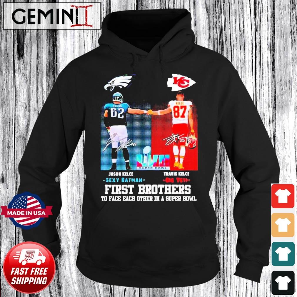 Sexy Batman Jason Vs Big Yeti Travis Kelce First Brothers To Face Each Other In A Super Bowl Signatures Shirt Hoodie.jpg