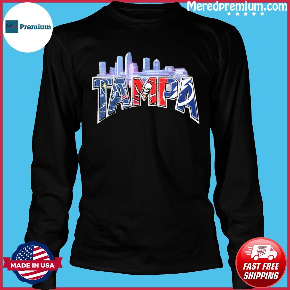 Skyline Tampa Sports Team Shirt Buccaneers Rays And Lightning Shirt