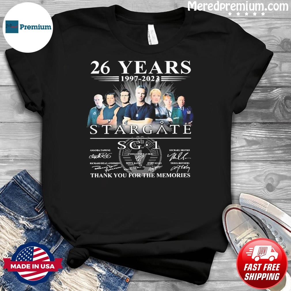 Stargate SG-1 26 Years 1997-2023 Thank You For The Memories Signatures Shirt