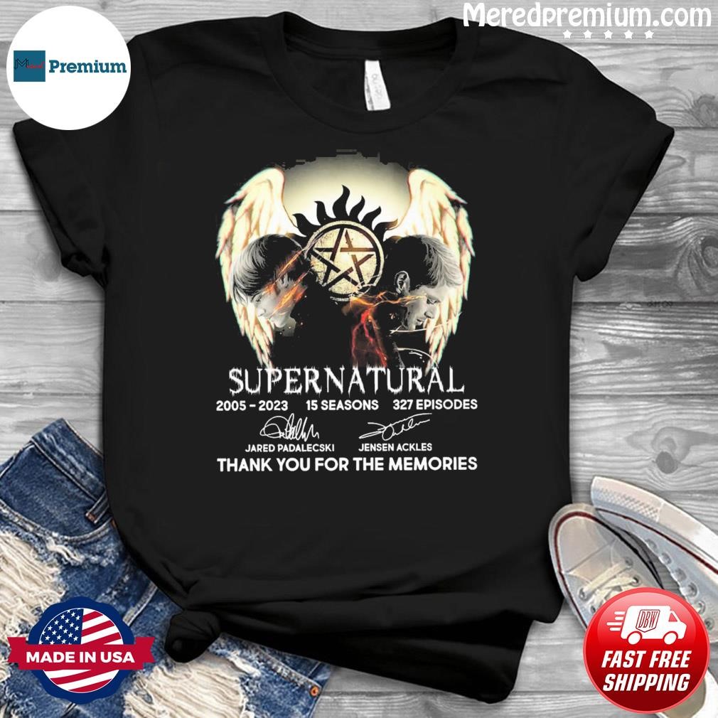 Supernatural 2005-2023 12 Season 327 Episodes Thank You For The Memories Signatures Shirt