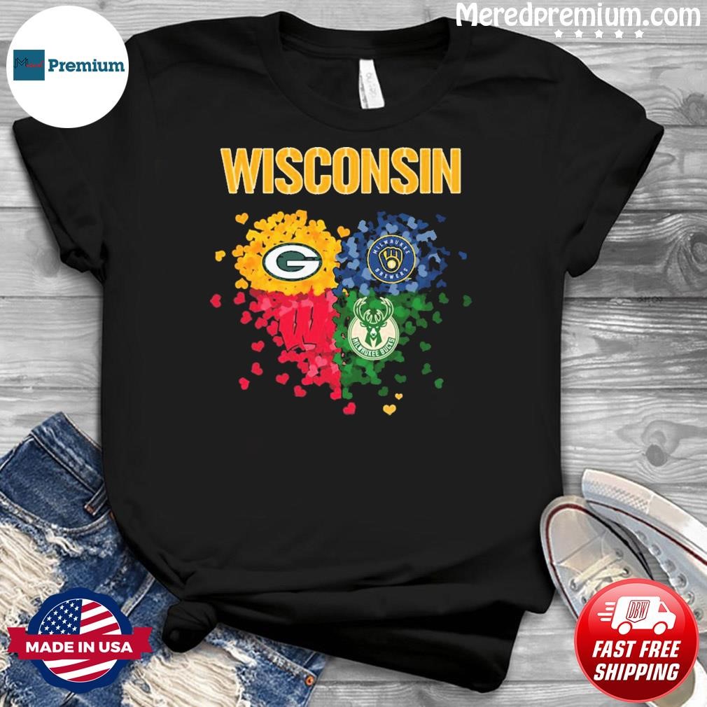 The Wisconsin Sports Team Heart Love Shirt