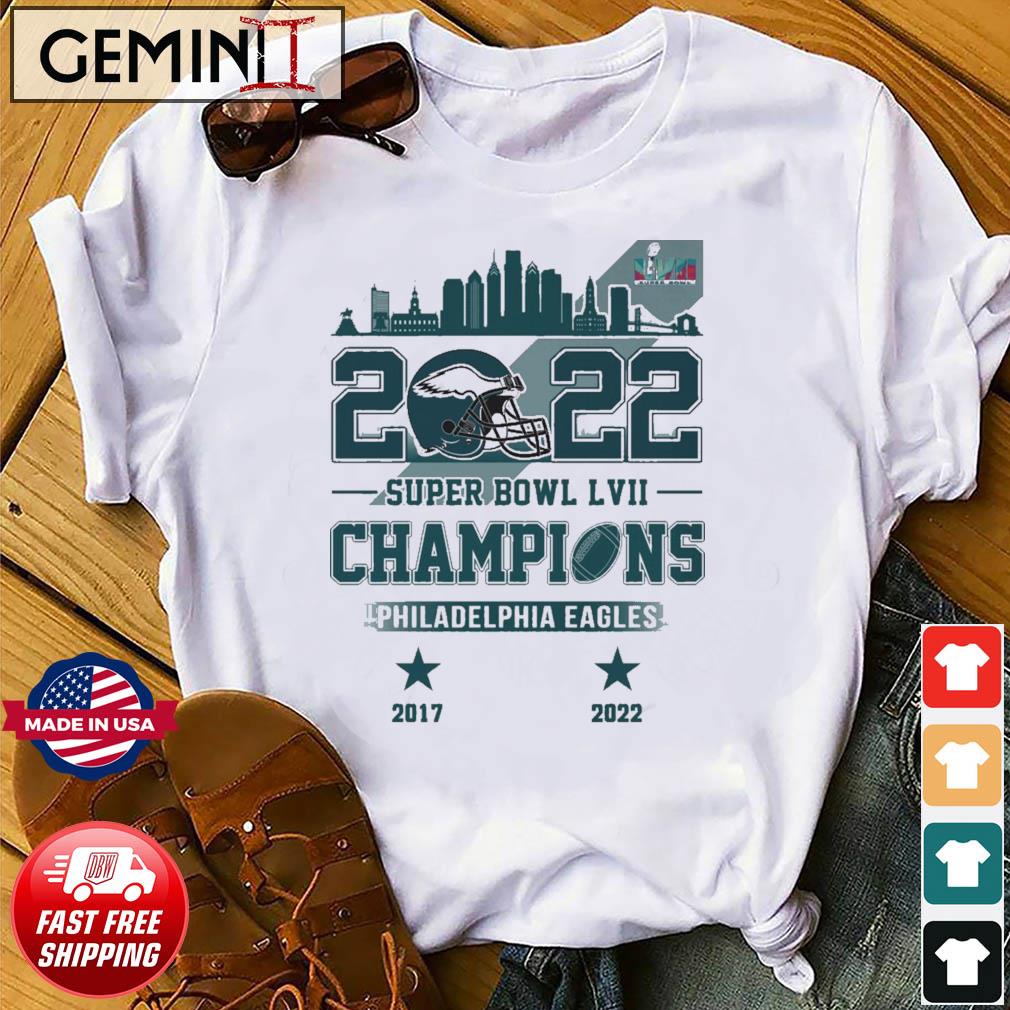 Philadelphia Eagles Skyline 2022-2023 Super Bowl LVII Champions